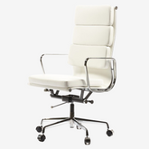 Eames Soft Pad Office Chair EA 219 - Comfortable High Back | White Leather Interior Furnishes
